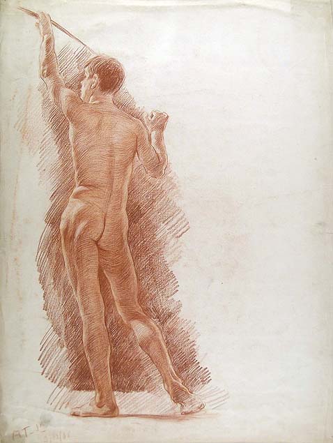 Arnaldo Tamburini Jr., standing male nude